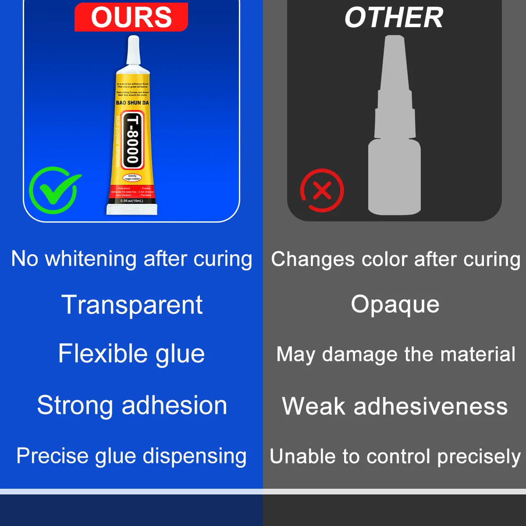 15/50/110ml T8000 Transparent Glue Contact Adhesive for Phone Repair Craft Jewelry Electronic Component Sealing T-8000 Sealant