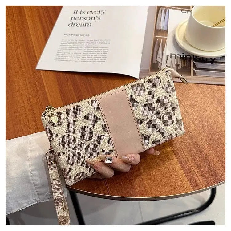 Soft Leather Printed Mobile Phone Handbag, New Women's Fashionable, Lightweight, Mini Bag, Multifunctional Coin Purse