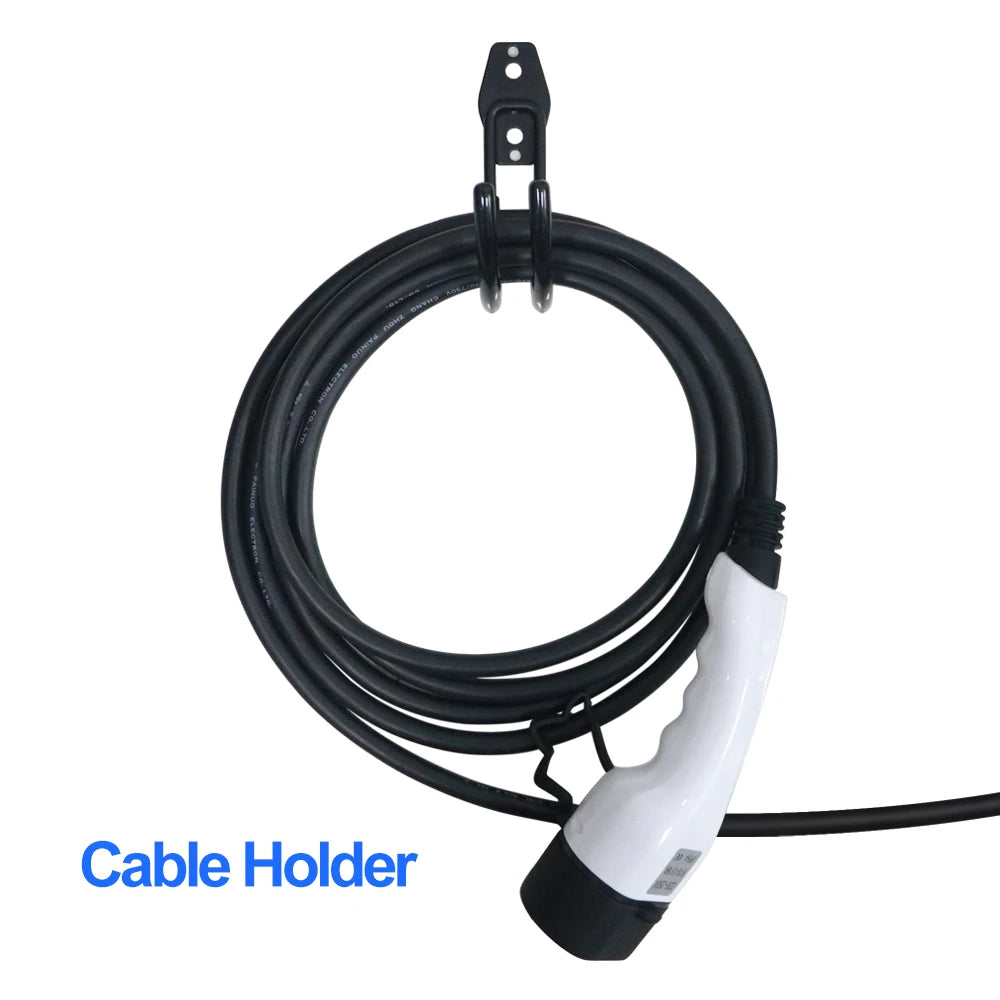 EV Charger Type 2 Plug Holder Wallbox Bracket With Cable Twining Hook  Electric Vehicle Accessories