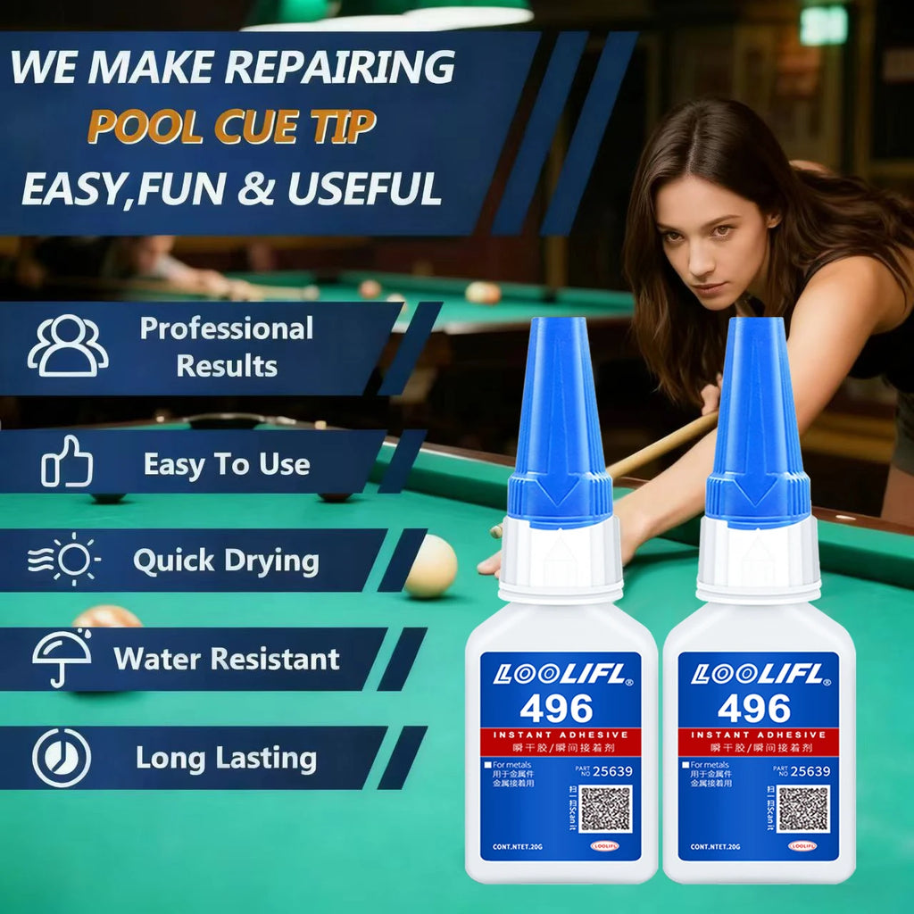 SuperGlue Billiards Club Head, Snooker Club Super Glue, Professional Player Repair and Electrical Selection for Club Accessories