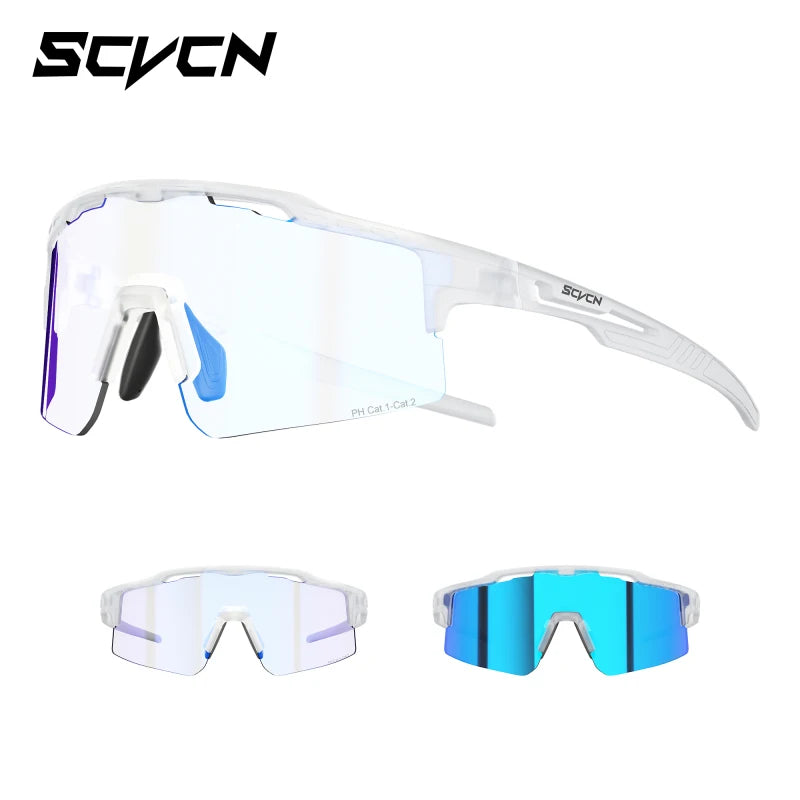 SCVCN Photochromic Cycling Glasses Women Sunglasses for Men Hiking Eyewear Sports MTB Mountain Goggles Bicycle Road Bike 2026