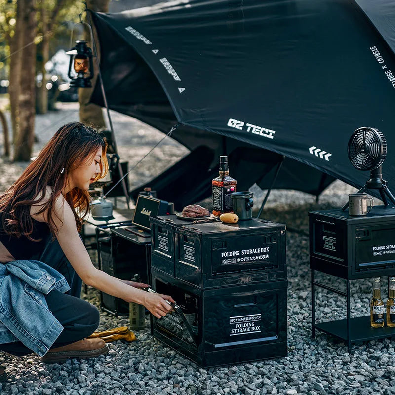 WESTTUNE Camping Storage Box 20L 30L 45L 55L Large Capacity Folding Storage Bin Portable Outdoor Car Picnic Travel Container