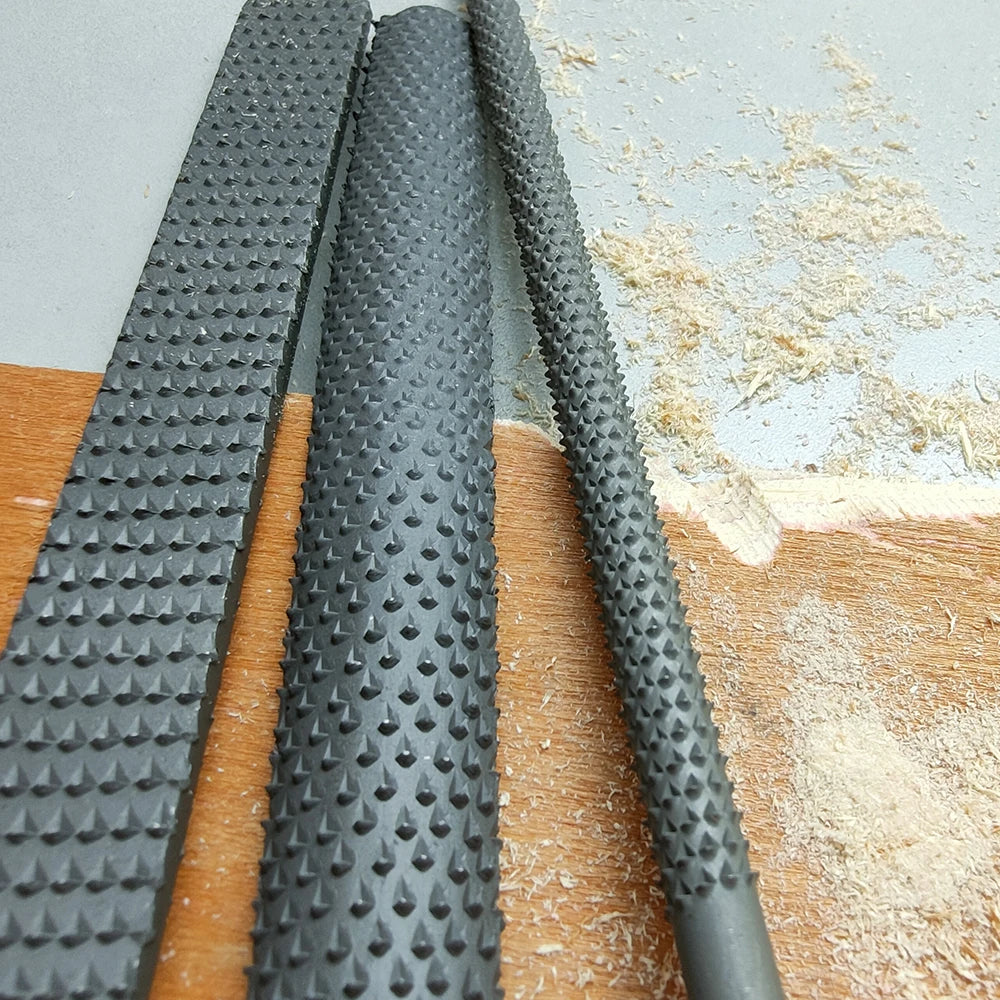 3Pcs Heavy-Duty Wood File Set Rasp File-Round,Flat and Half-Round-Ideal for Woodworkers, Carpenters, and DIY Enthusiasts