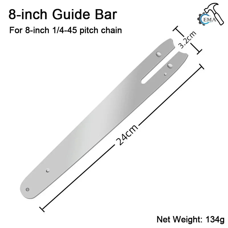 4/6/8 Inch Saw Bar 28/36 Knots Electric Chain Saw Accessories Replacement Chain Guide Mini Steel Chainsaw Garden Cutting Tool
