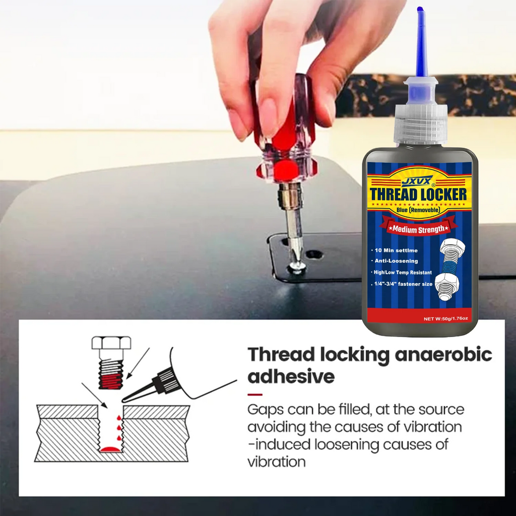 Blue Medium Strength Threadlocker Removable Quick-Drying Screw Locking Agent Industrial Thread Sealant 50ml Thread Locking Liquid Strong Anti-Slip Thread Fixing Adhesive easy to apply.