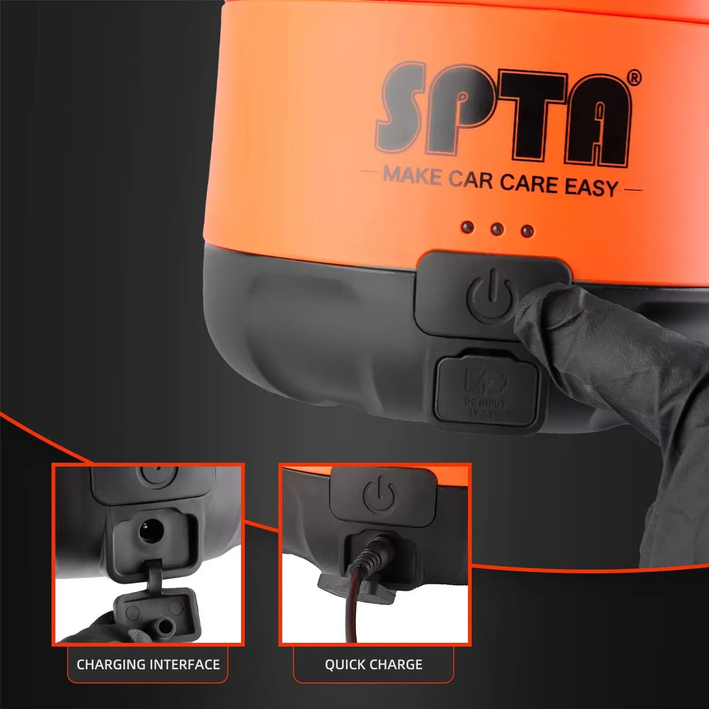 SPTA Cordless Car Wash Sprayer 8.4V 1.8L Foam Spray Special Device Watering Can Manual Pneumatic Corrosion Resistant Acid Alkali