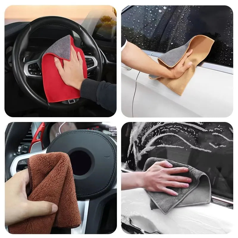 Car Cleaning Soft Brush Microfiber Towel Dust Removal Tool For Toyota GR 86 CHR Prado Alphard Yaris Prius Camry Crown RAV4 Supra