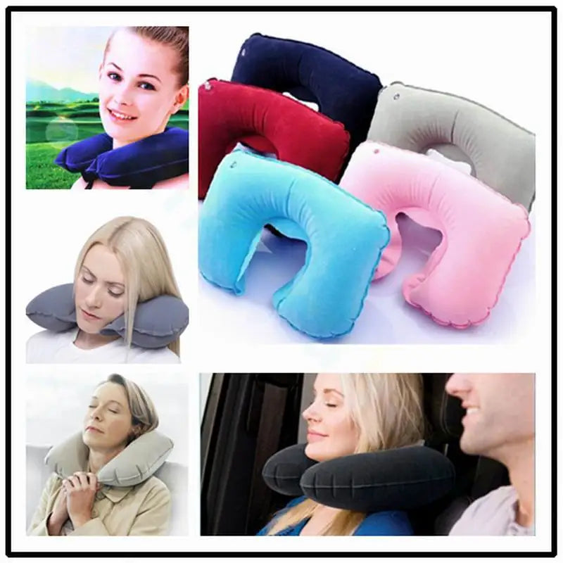 1pcs Functional Inflatable Neck Pillow Inflatable U Shaped Travel Pillow Car Head Neck Rest Air Cushion for Travel Neck Pillow