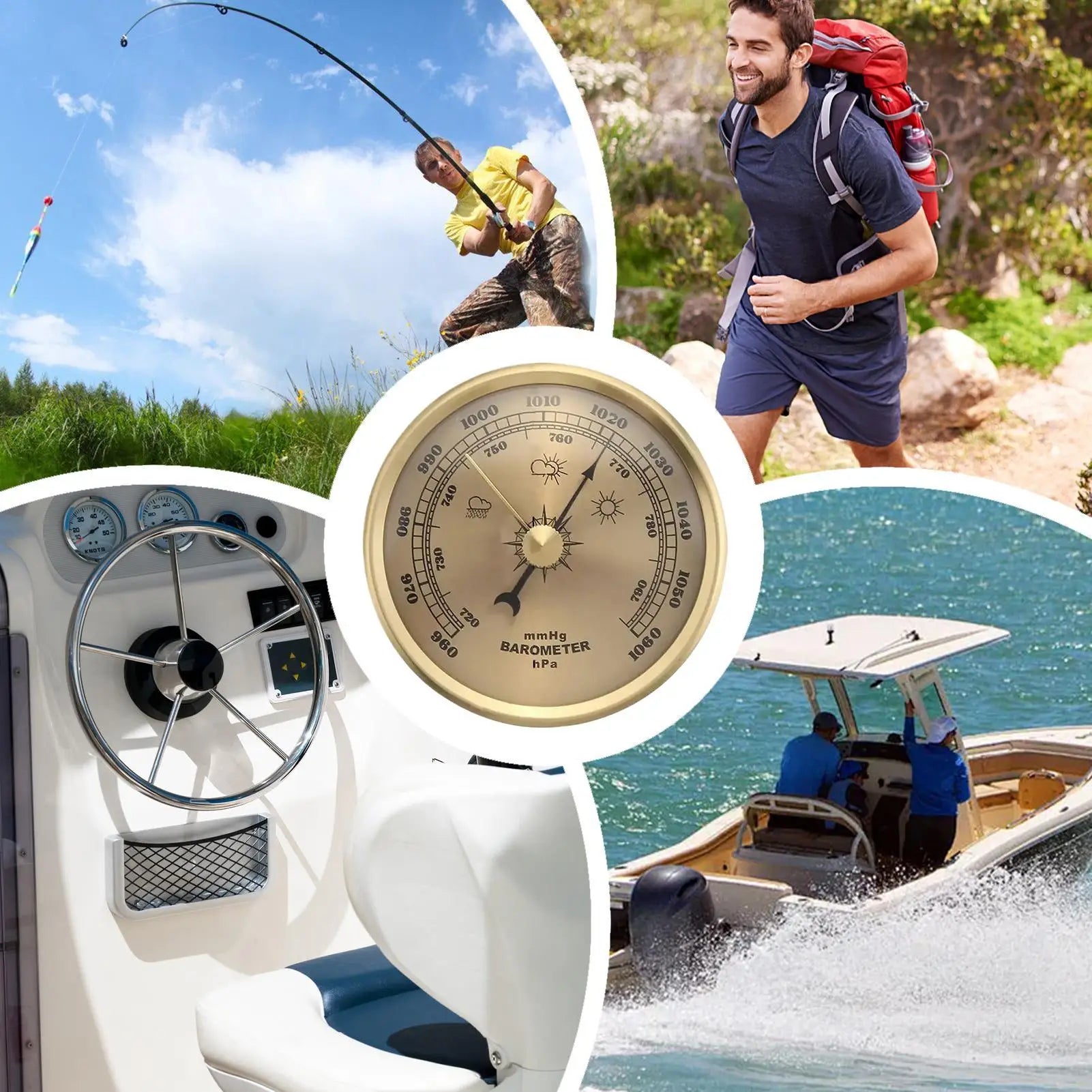 Barometer Air Pressure Gauge Wall Hanging Weather Forecast Station Accurate for Ships Laboratories Families Fisherman Tools