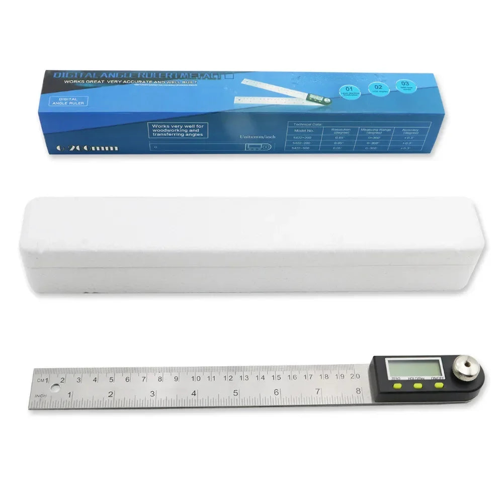 SHANHR 200mm/300 mm Digital Meter Angle Inclinometer Angle Digital Ruler Electron Goniometer Protractor Angle Finder