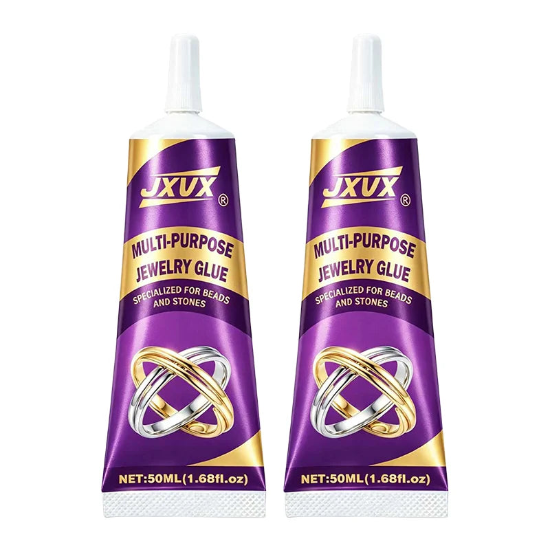 B7000 Glue Clear for Rhinestones, 4pcs 50mL/1.68 fl oz Strong Adhesive B-7000 Jewelry Bead Gem Glue with Precision Tip, Quick Dry Bedazzling Adhesive