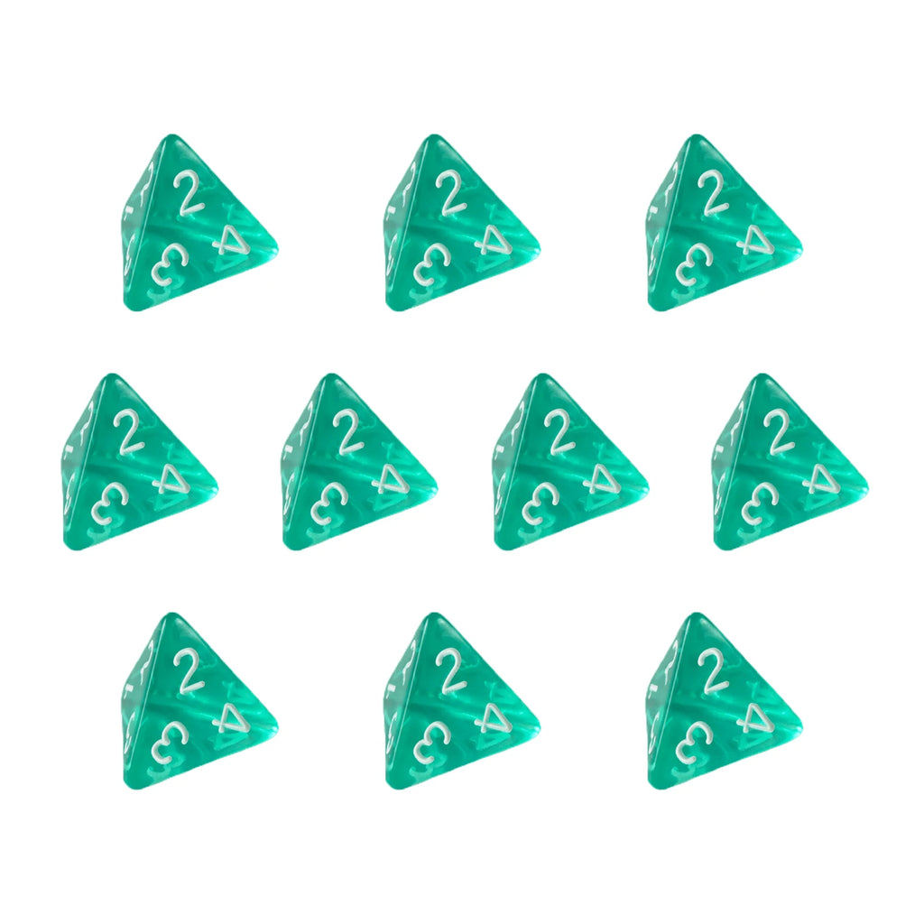 10-Piece D4 Transparent Dice Set for Role-Playing Games, Perfect Party Gift & Board Game Accessory, Ideal for DND