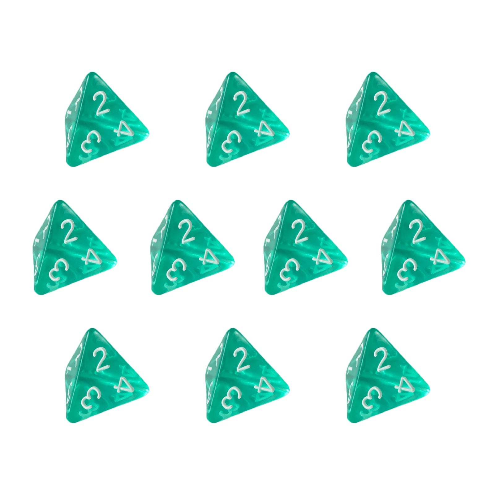 10-Piece D4 Transparent Dice Set for Role-Playing Games, Perfect Party Gift & Board Game Accessory, Ideal for DND