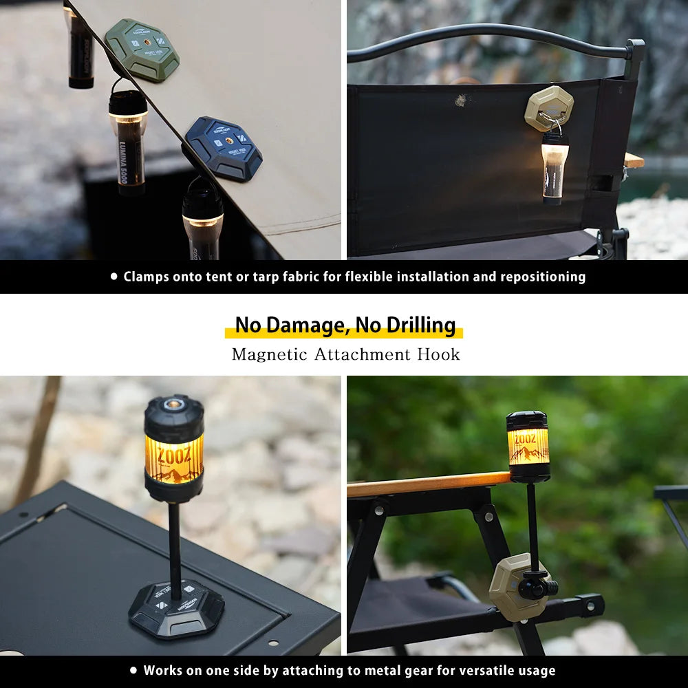 Soomloom Magnetic Camping Hook – Dual-Sided Design with 1/4" Screw Mount, Strong Grip for Tent Fabric & Metal, Multi Tent Hook