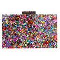 Acrylic Luxury Wedding Chain Handbag Women Box Clutch Evening Bags For Women Multicolor Perspex Geometric Patterns Box Clutch Banquet Evening Crossbody Handbag