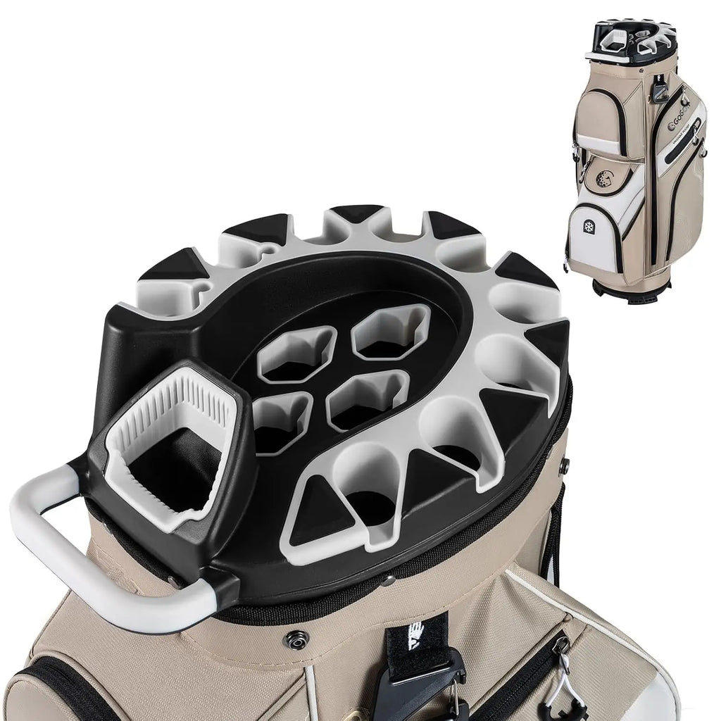 14-Way Full Length Dividers Golf Cart Bag,Molded Lock Top,11 Pockets & Cooler Pocket,Padded Design, Custom
