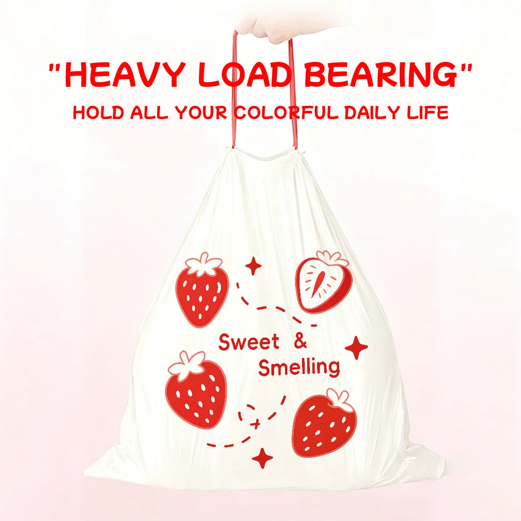 strawberry pattern Tear-free garbage bags home portable Kitchen dormitory enlarged and thickened plastic bag