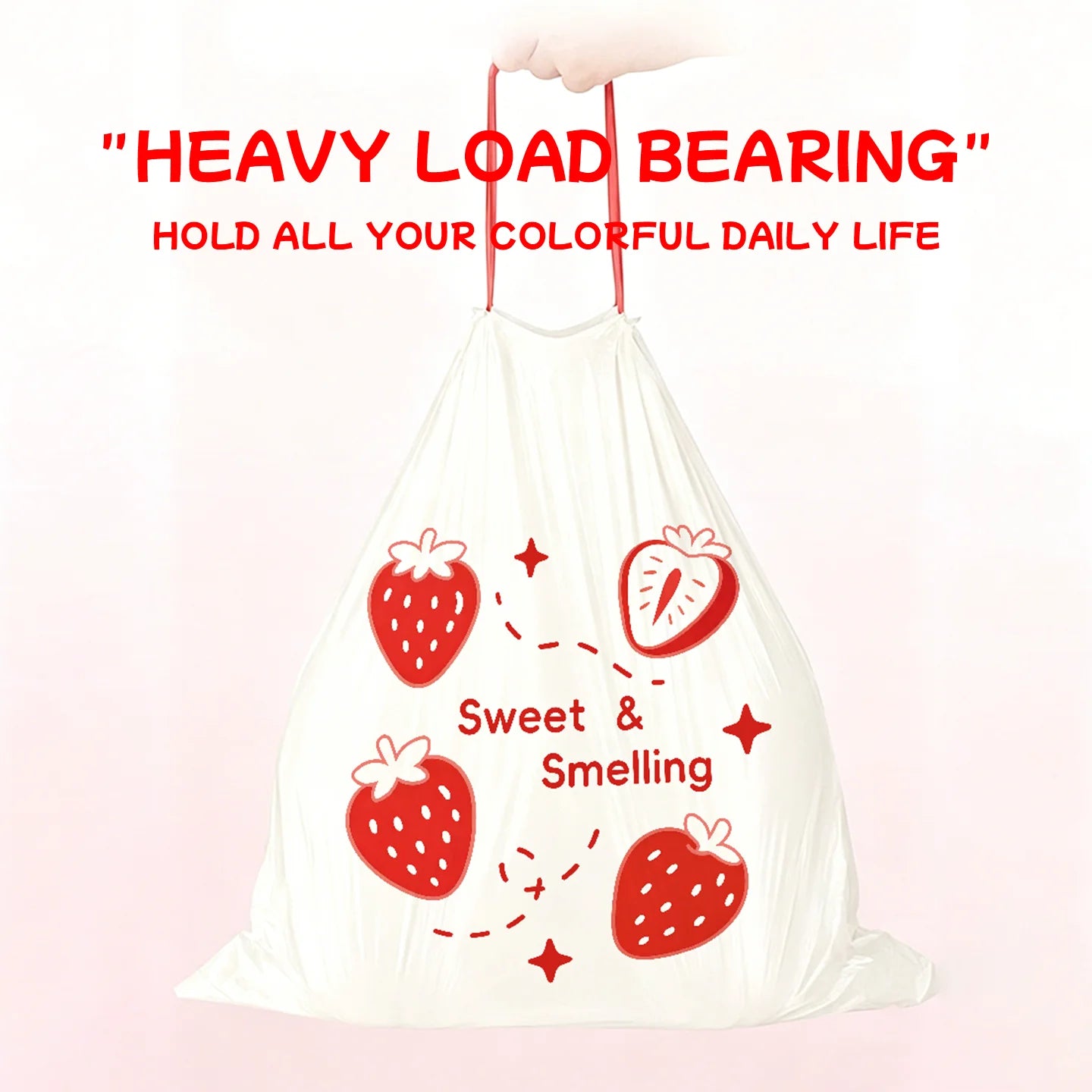 strawberry pattern Tear-free garbage bags home portable Kitchen dormitory enlarged and thickened plastic bag