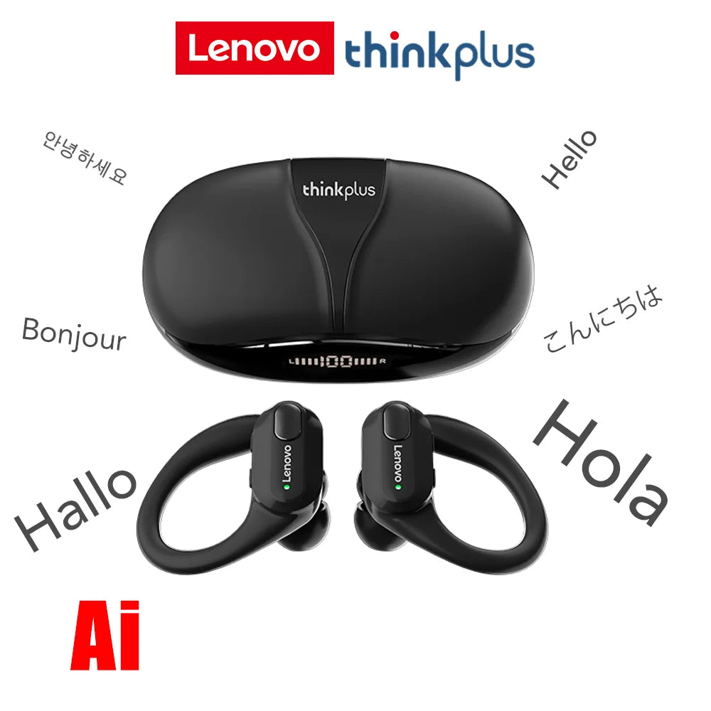 Lenovo XT80 Sports Wireless Earphones with Mics,Button Control, LED Power Display,Hifi Stereo Sound APP AI Translator Headset