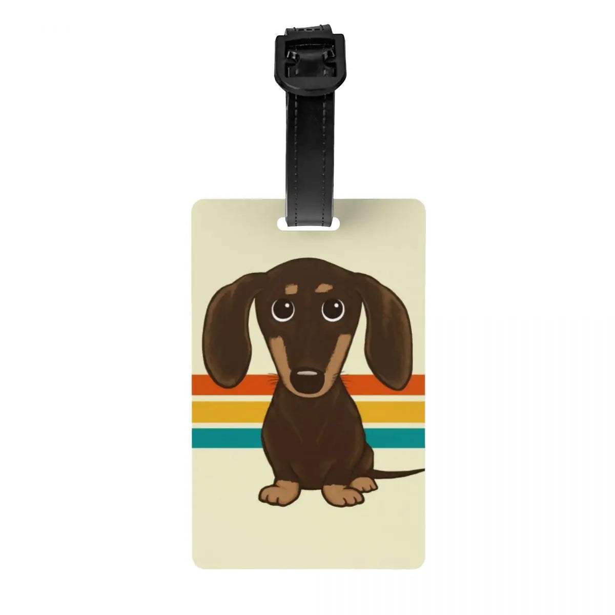 Custom Cute Dachshund Sausage Dog Luggage Tag With Name Card Puppy Animal Privacy Cover ID Label for Travel Bag Suitcase
