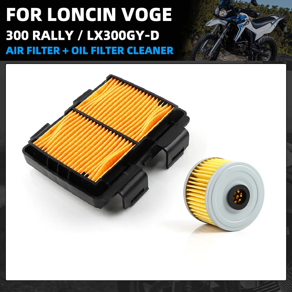For LONCIN VOGE 300GY 300 Rally LX300GY-D 300 Gy Motocycle Air Filter Cleaner Drive Element Oil Filter Intake Cleaner