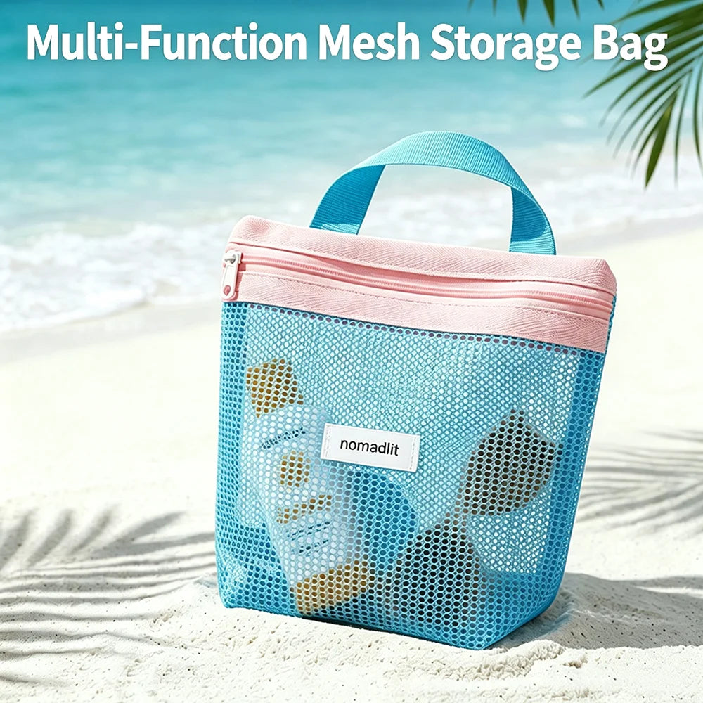 New Dopamine Mesh Toiletry Bag Transparent Portable Cosmetic Bags Large Capacity Handbag Makeup Underwear Storage Bag Travel Bag