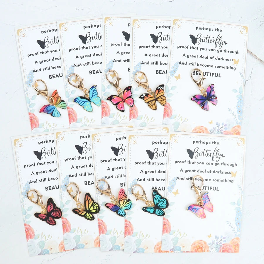 10pcs fun, colorful butterfly keychains and bag hangers – the perfect gift for anyone!