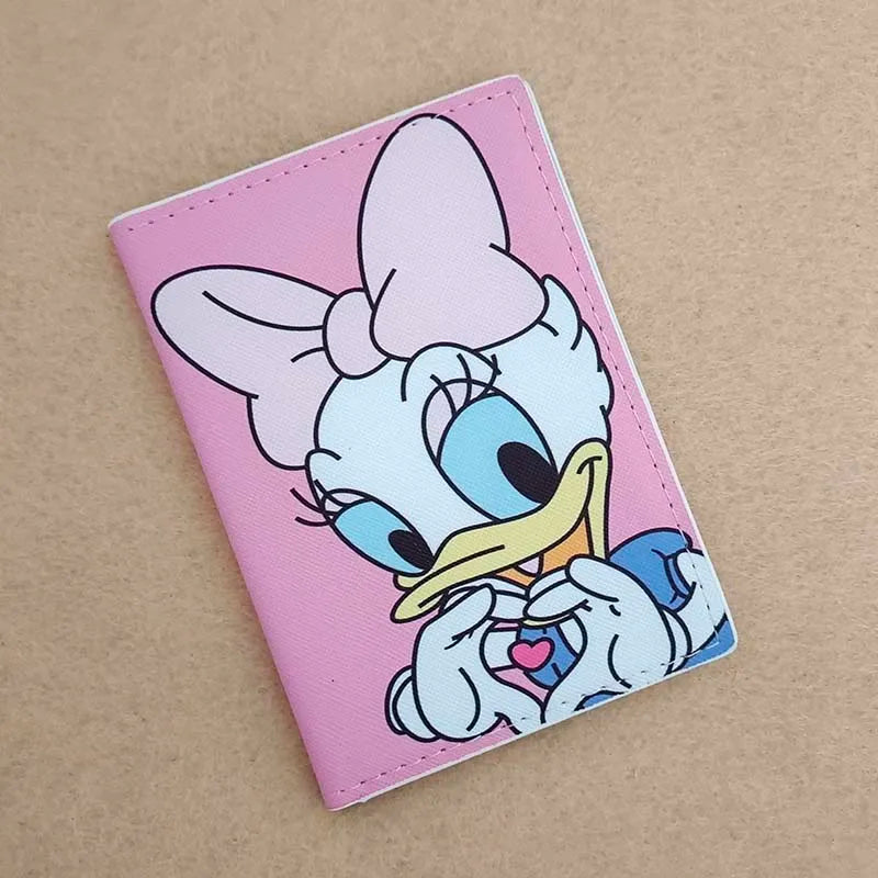 2023 Disney Mickey Minnie Mouse Travel Accessories Passport Cover Holder PU Leather Unisex ID Bank Card Holders Wedding Gifts