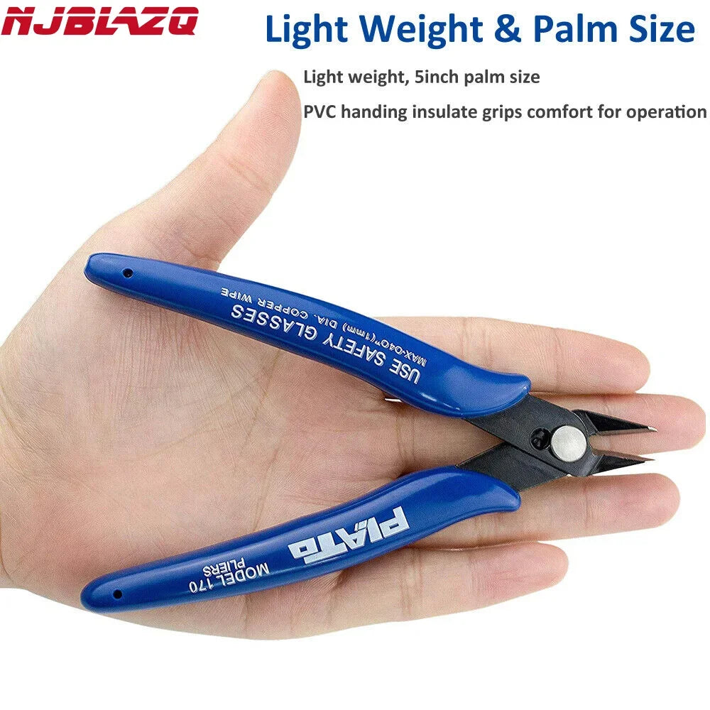 Electrician Durable Chisel Tool Pliers 170 Mini Cutting Nippers Mini Electrical Wire Cable Cutting Cutter Diagonal Pliers