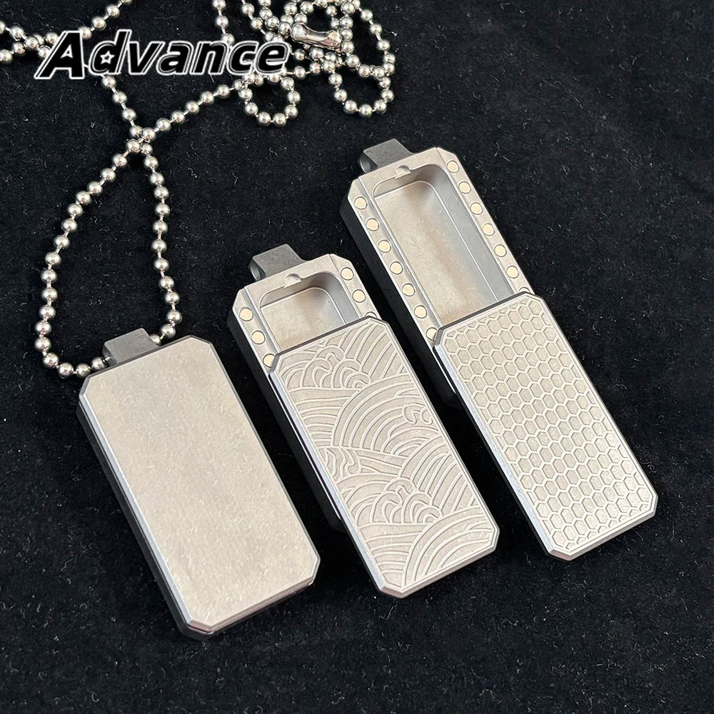 Mini Size Storage Box Portable Magnetic Push Box Titanium Alloy Outdoor Tool EDC