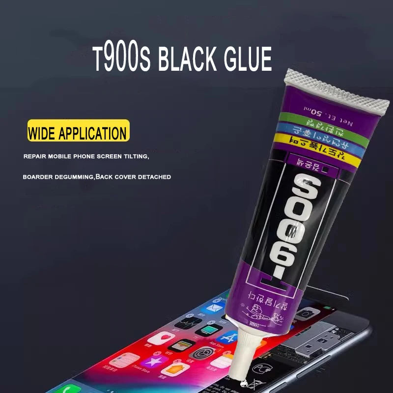 T900S 15/50/110ml Korea Soft Black Glue Component Laptop Mobile Phone LCD Display Screen Black Adhesive Sealant Glue PVC Metal