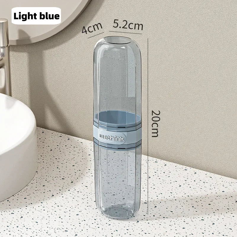 Portable Clear Travel Toothbrush Case, All-in-One Electric Toothbrush Holder, Hard Shell Organizer for Business Trip Gym Camping