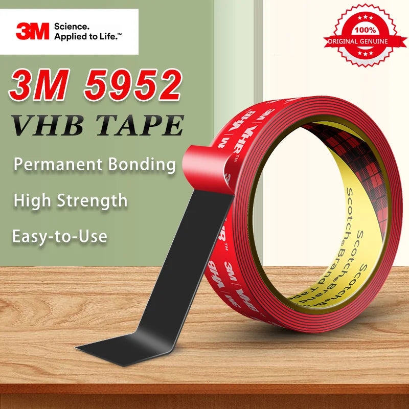 1 Roll Original 3M VHB Tape 5952 Double-Sided Tape Heavy Duty Industrial Mounting Acrylic Foam Tape Automobile Vehicle Tape