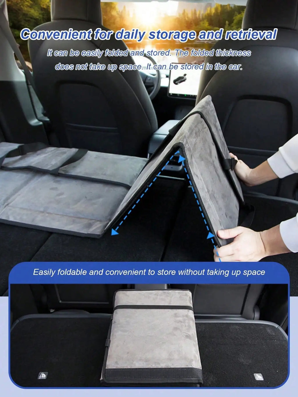1Pc Car Bed Extender – Ideal for Camping, Road Trips & Overnight Travel, Folding Extension Mattress.
