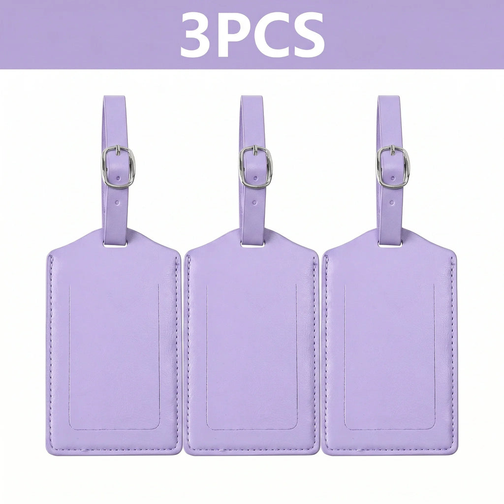 3/5/8PCS Privacy PU Leather Luggage Tag Adjustable Metal Buckle Waterproof Anti-lost Suitcase ID for Backpack Golf Carry Bag