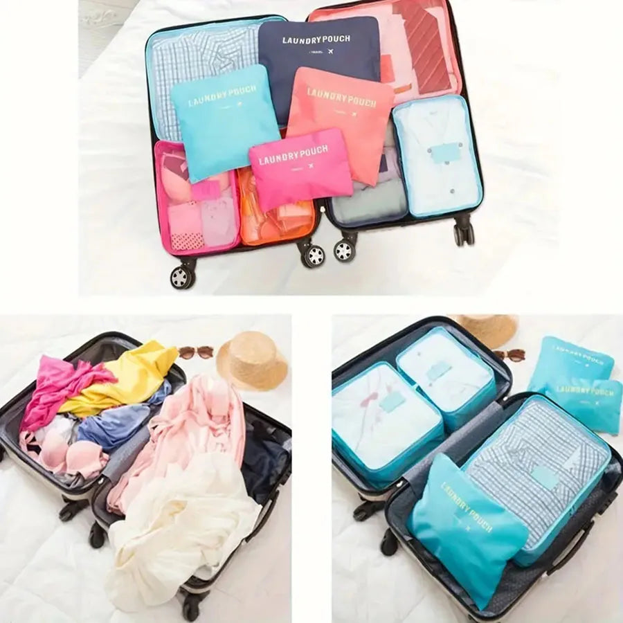 6pcs Travel Organizer Storage Bags Portable Travel Suitcases Organizer Travel Bag For Women Luggage Organizer Clothes Shoes Bag