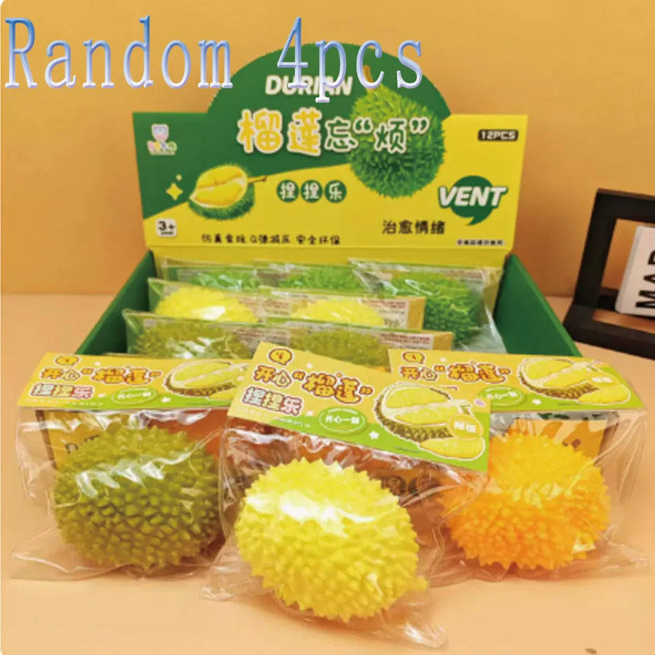 2026 Crunchy Squishy Durian and Dragon Fruit Stress Ball Squeeze Toy, Squishy Fidget Ball, ASMR Sensory Stress Relief Toy