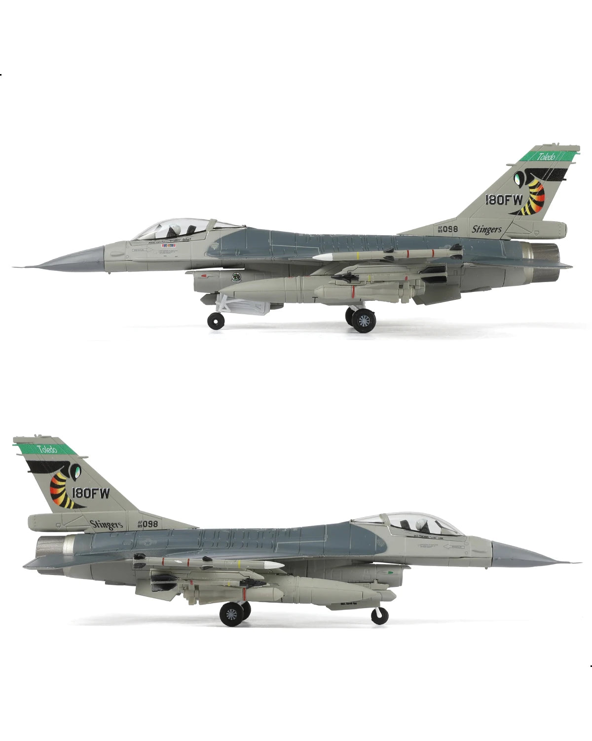 NUOTIE 1/72 F-16 Stinger Aggressor Diecast Jet with Removable Gear Military Model for Aviation Fans