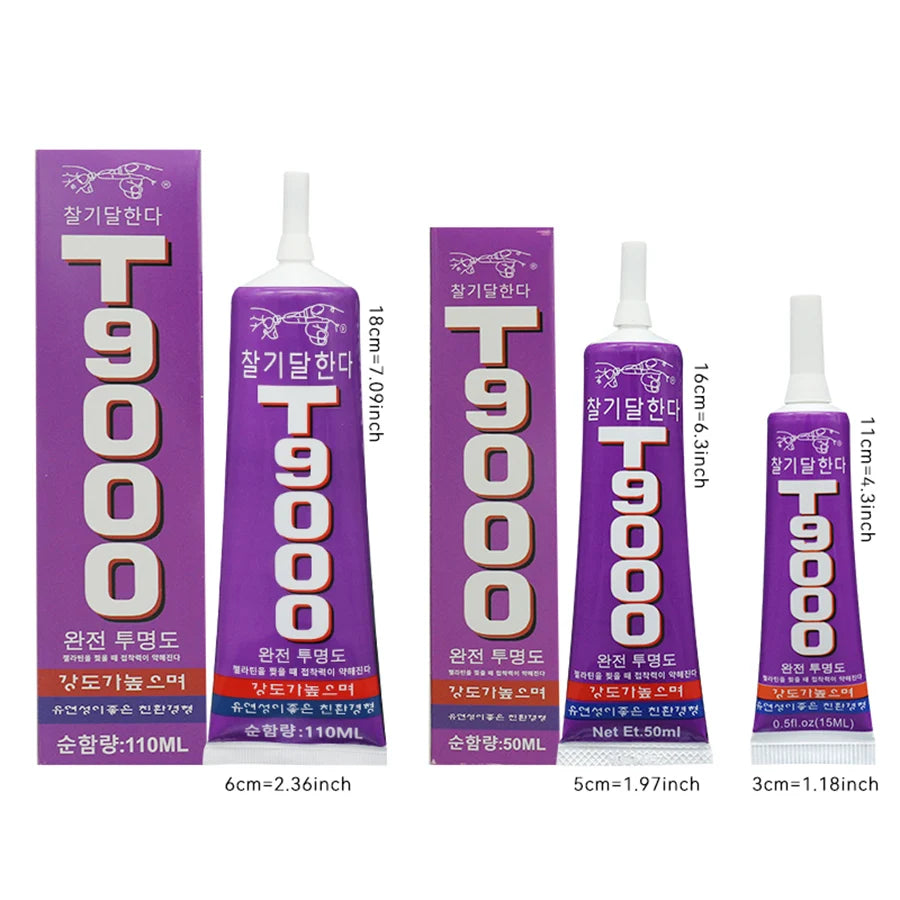 2pc Glue Mobile Screen t9000 Suer Strong Adhesive 15ml 50ml 110ml for Handmade Jewelry Acrylic Diamond  Fabric Textile Rhinesone