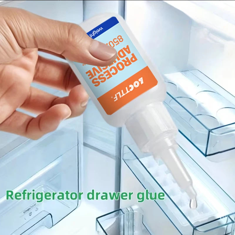 50g Refrigerator Repair Glue Fast Drying Strong Adhesive for Drawers Brackets  Seals Glass Doors Low Temp  Nozzle - Transparent