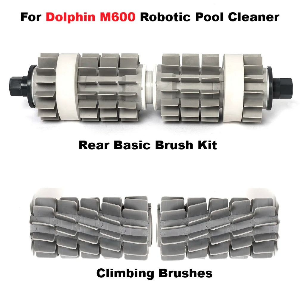 Replacement Brushes for Dolphin M600 Pool Cleaner - Fits Rear Basic & Climbing Brushes, Durable & Easy Install