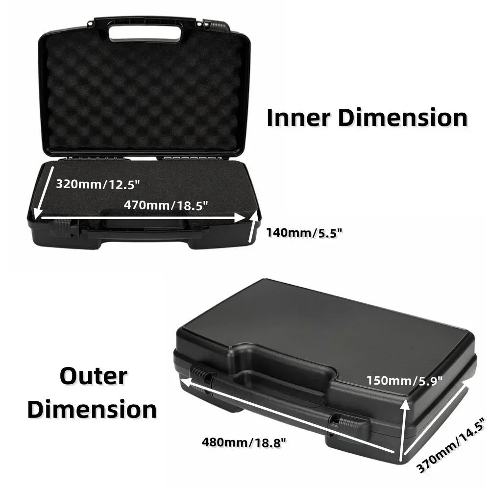 With Pre-Cut Foam Portable Plastic Hard Carry Tool Case Safety Protection Suitcase Equipment Instrument Outdoor Box