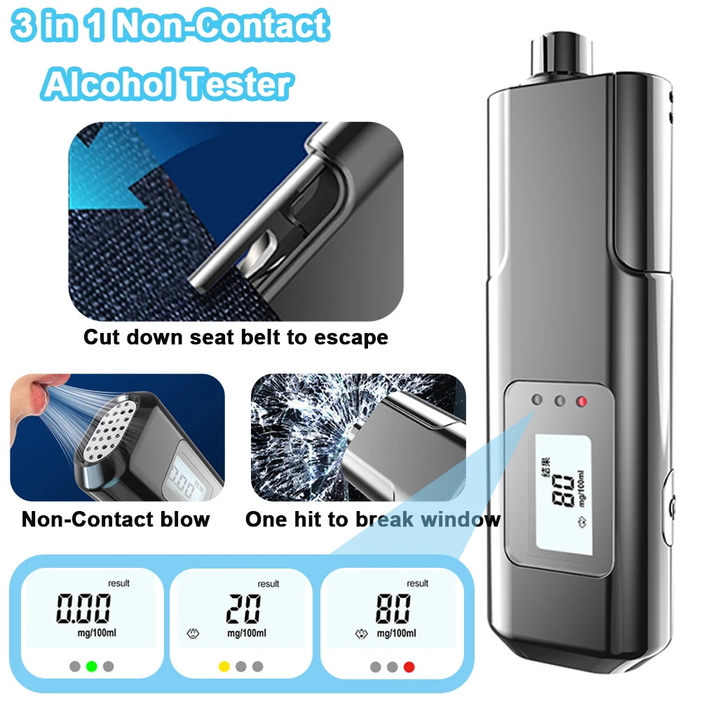 Non-Contact Alcohol Tester with LED Digital Display Alcoholmeter Alcohol Tester Accuracy Breathalyzer Diagnostic Tool