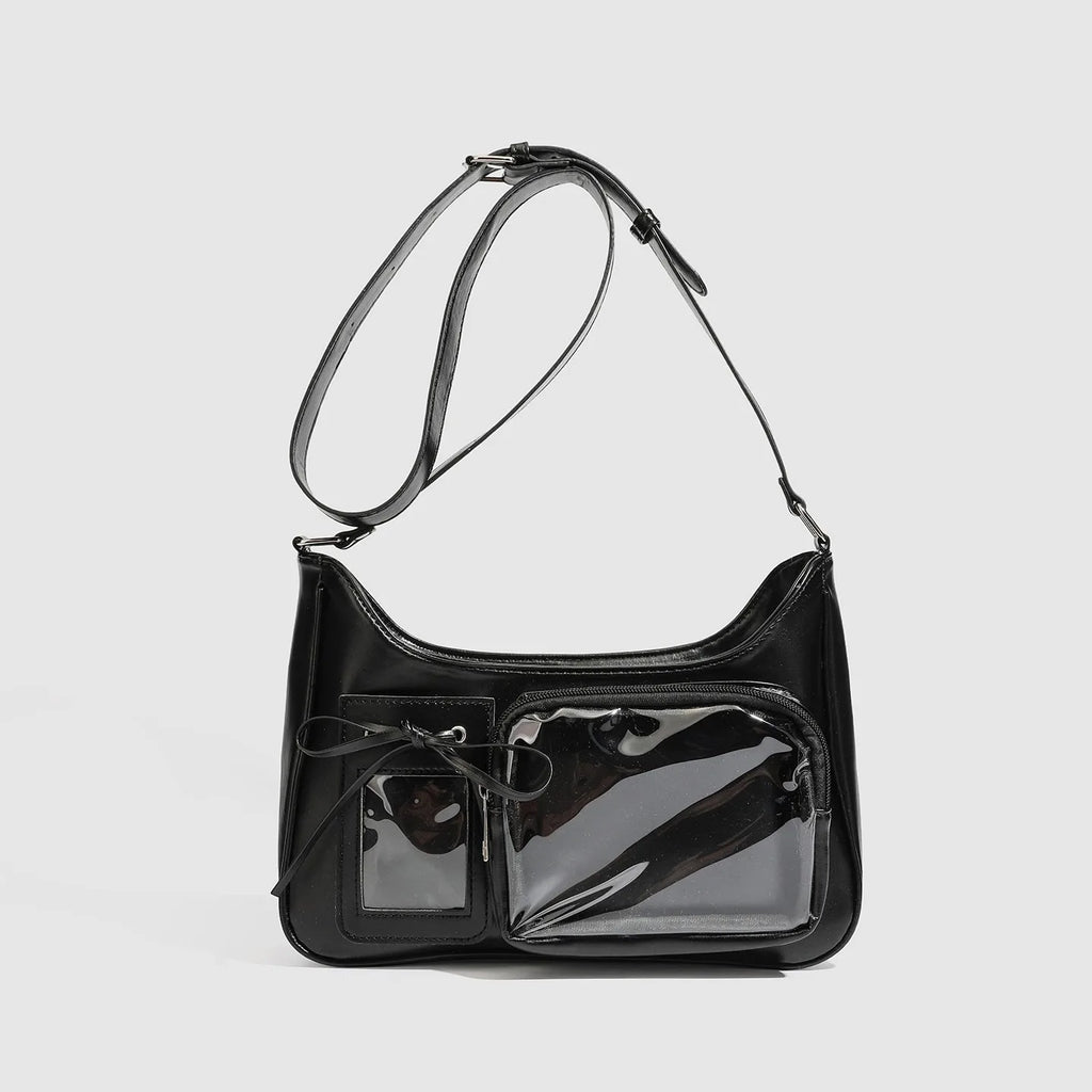 Japanese Knot Simple Fashion Single Shoulder Crossbody Bag for Women Anime Commute Daily Transparent Pain-Free Bag