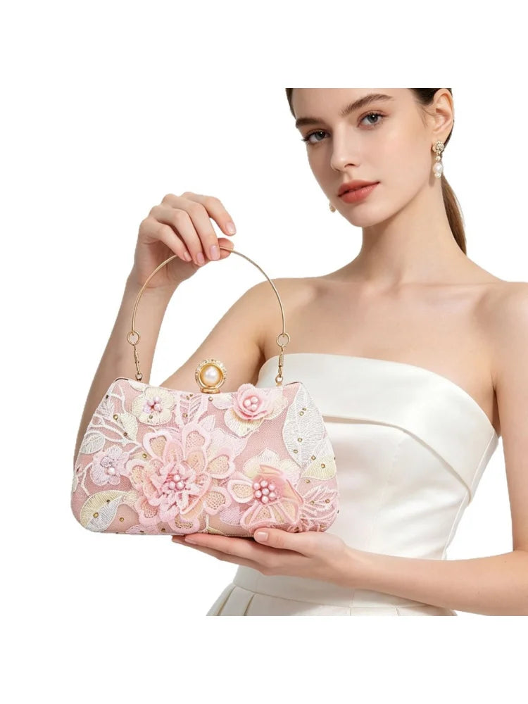 Luxury Beaded Evening Clutch Bag for Women, Elegant and Fashionable Versatile Handbag, Sequined Dress Wedding Party Evening Bag