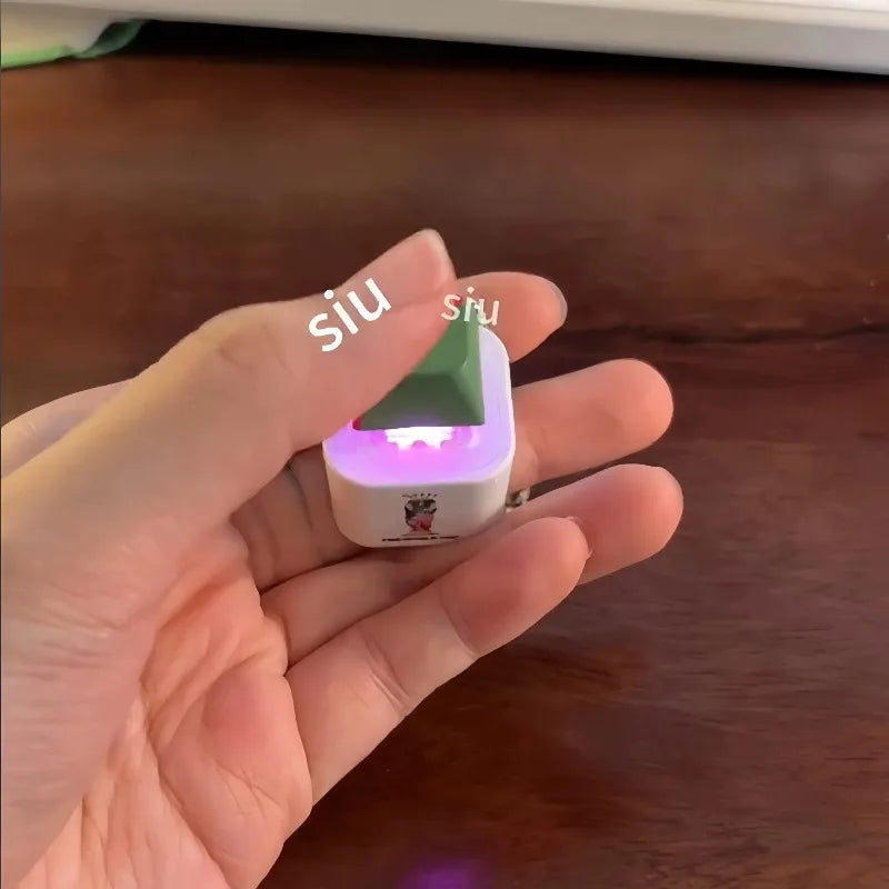 2026 New CreativeKey Pendant  Siu Press-and-Squeeze Stress-Relief Keyboard Sound-Emitting and Light-Up Keychain Gift Anime