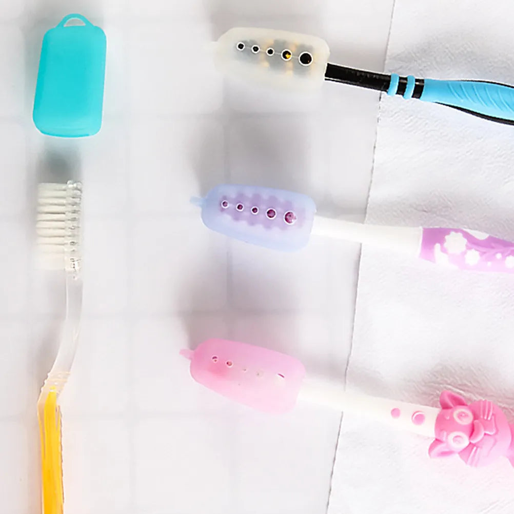 10Pcs Toothbrush Protection Caps Small Portable Silicone Covers Travel Toothbrush Head Covers Dustproof Hygiene Accessories