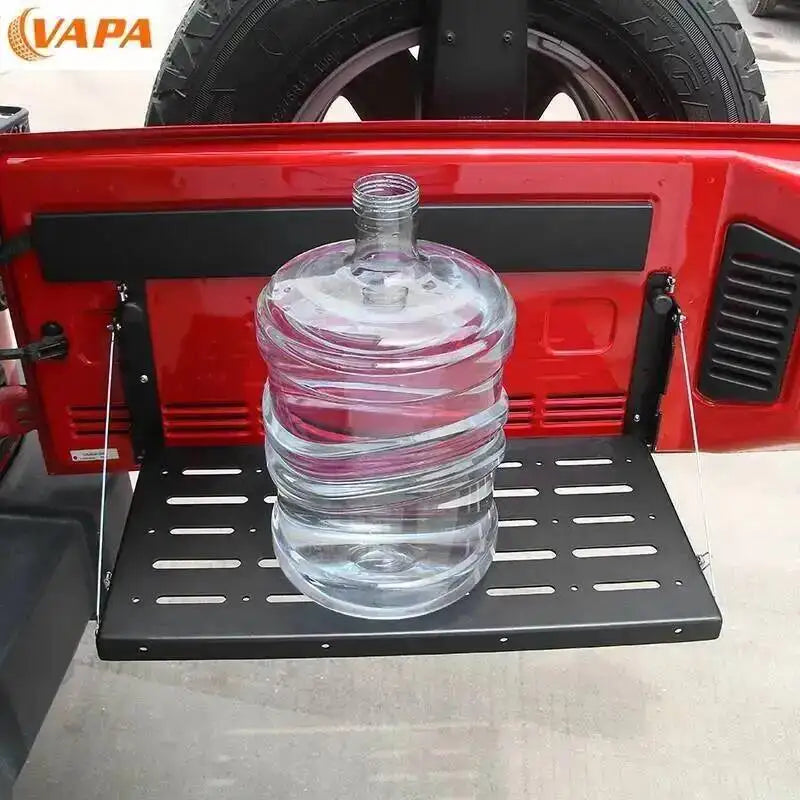 Car Tailgate Table Rear Foldable Cargo Shelf Aluminum Alloy Storage Shelf for Jeep Wrangler JK 2007-2017 Black