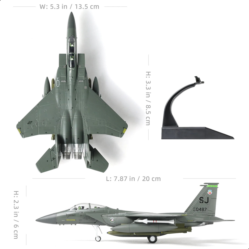 NUOTIE 1:100 F-15E Strike Eagle 89-0487 Pre-Built Alloy Diecast Military Display Model for Collection & Gift