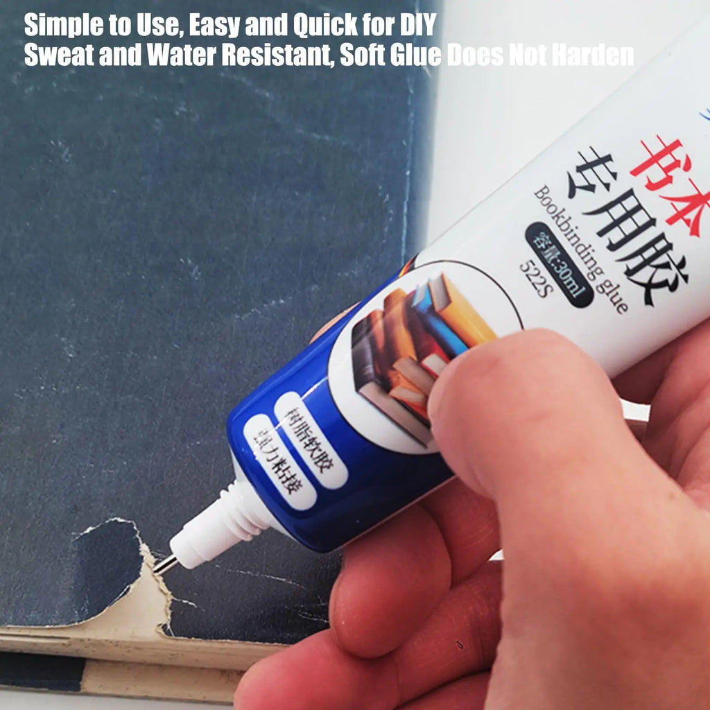 DIY Multipurpose Flexible Clear Book Glue 30ML Strong Adhesive Paper Repair Glue Durable Craft Glue for Book Binding Envelopes